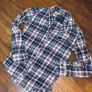Plaid Flannel (pink, navy blue, green, white pattern)